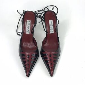 American Studio Lace up Ankle Wrap Strappy Handmade Spain Heels Womens Size 5.5